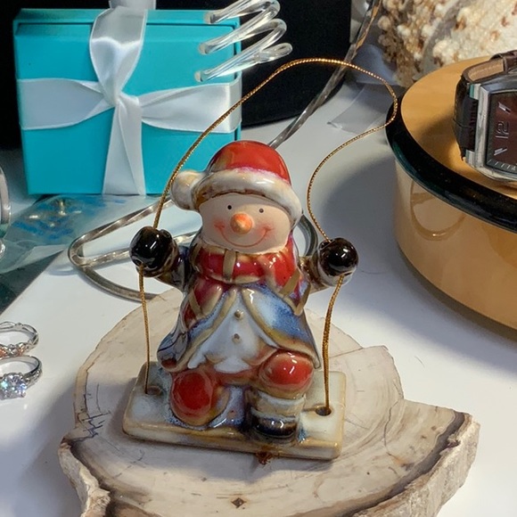 Other - Vintage Porcelain Snowman Ornament